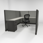 53” High Cubicles 6×8, One File