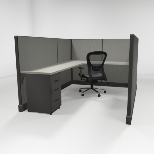 53” High Cubicles 6x8, One File