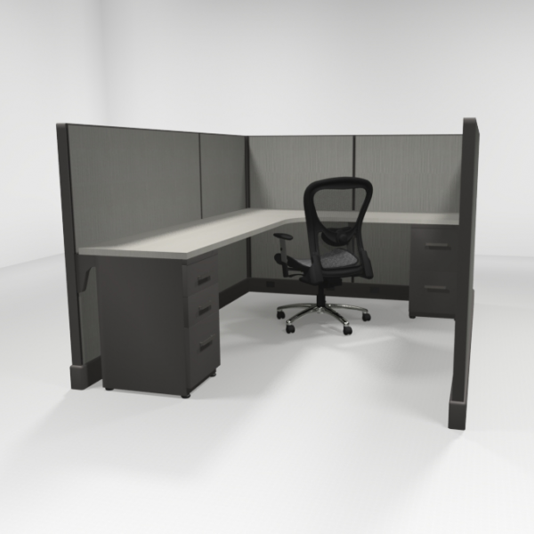 53” High Cubicles 6x8, Two Files