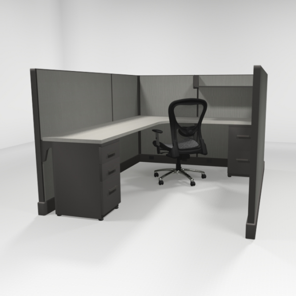 QuickCubicles 53" Tall, Two Files, Shelf