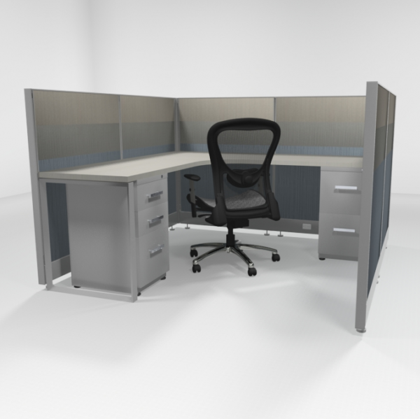6X6 47" Tiled Cubicles with Two Files