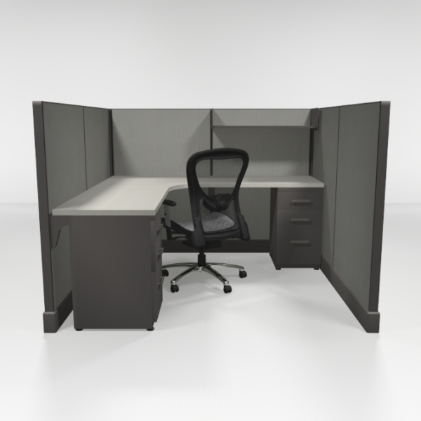 6X6 53" High Cubicles Files and Shelf