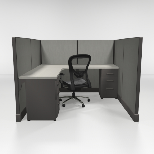 6X6 53" High Cubicles with Two Files