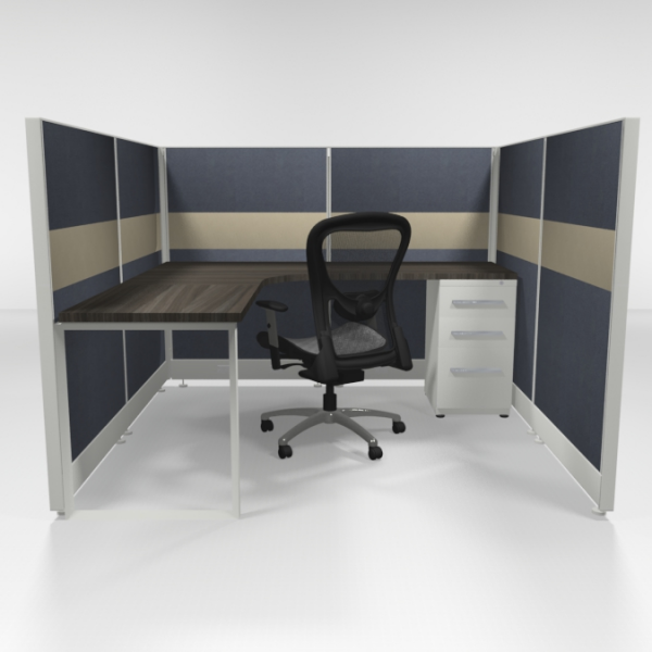 6X6 53" Tiled Cubicles with One File