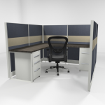 6X6 53″ Tiled Cubicles with Two Files