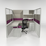 6X6 67″ Tiled Cubicles Loaded