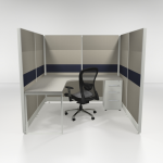 6X6 67″ Tiled Cubicles with One File