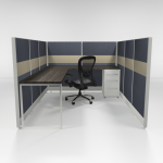 6×8 53″ Tiled Cubicles with One File