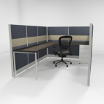 6×8 53″ Tiled Cubicles with One File