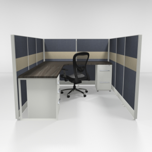 6x8 53" Tiled Cubicles with Two Files