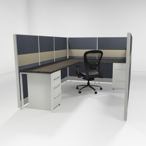 6x8 53" Tiled Cubicles with Two Files