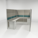 6×8 67″ Tiled Cubicles with Two Files