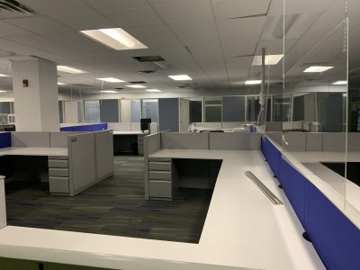 An office with cubicles