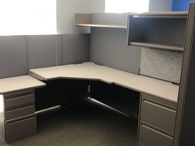 Grey office cubicle