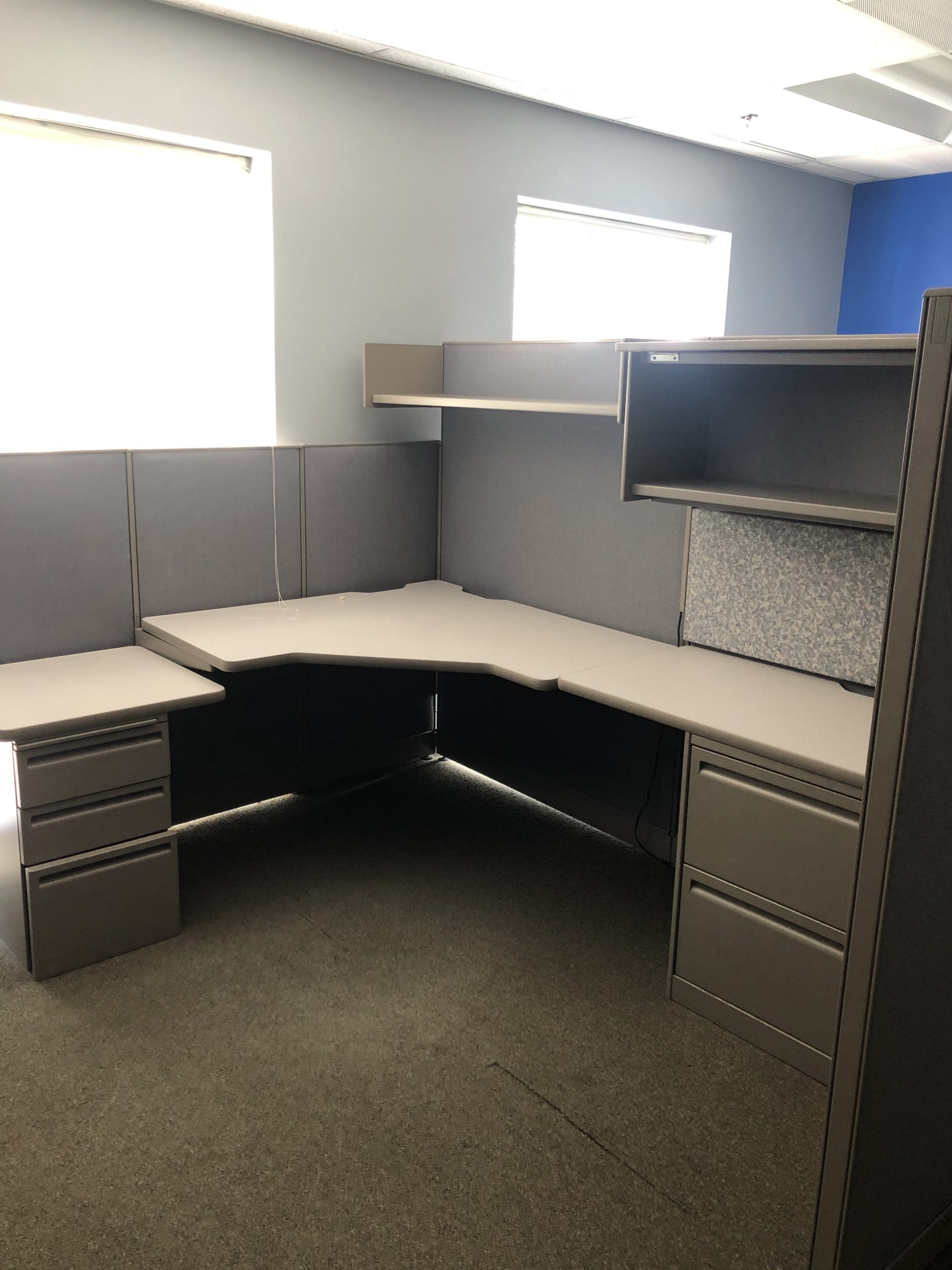 Grey office cubicle