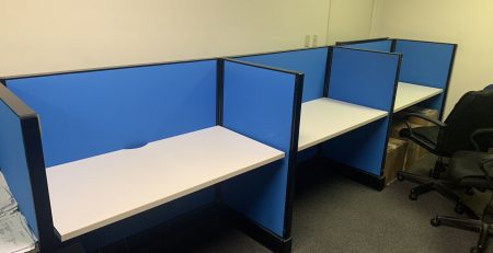 Office cubicles in a row