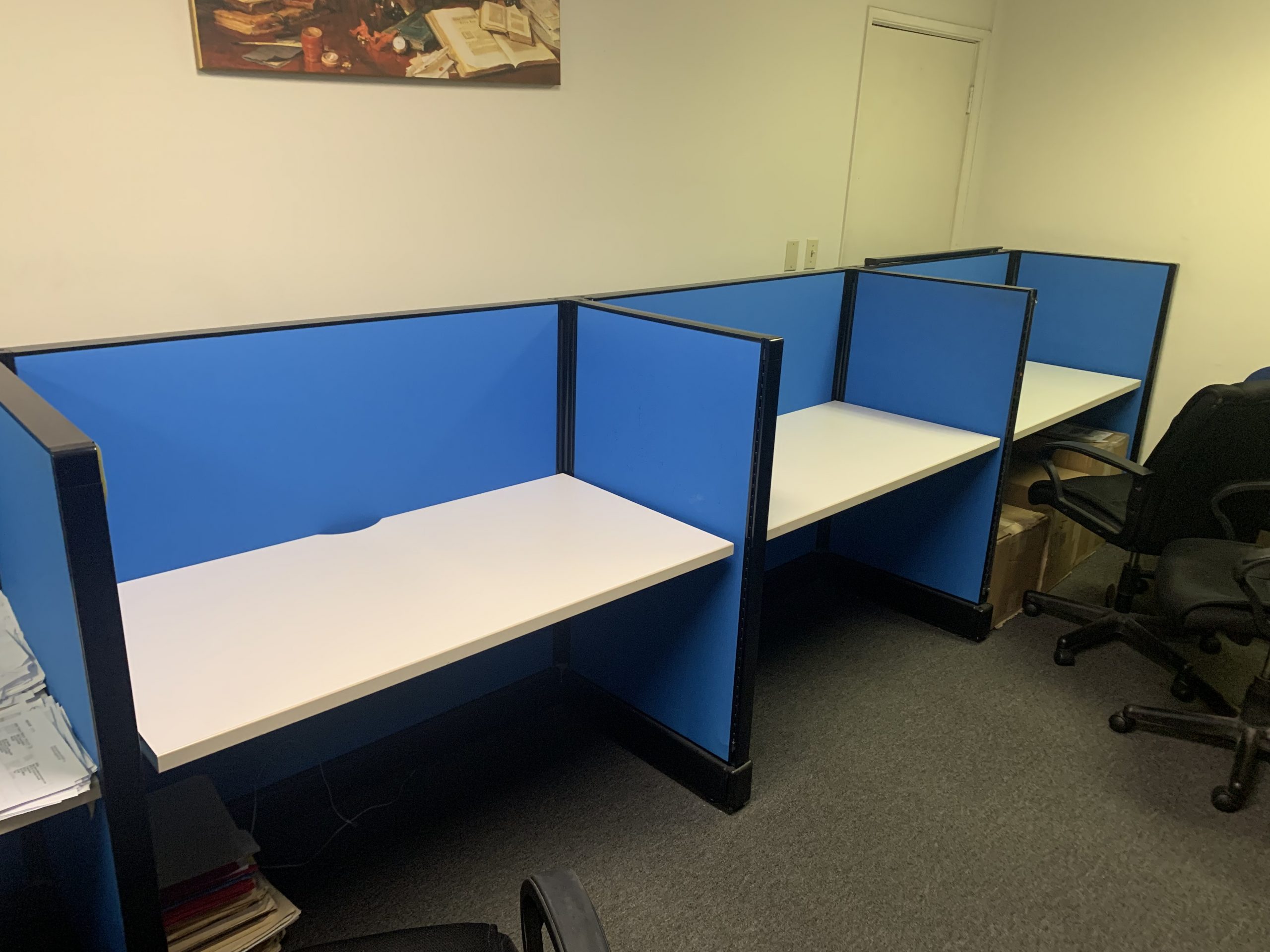 Office cubicles in a row