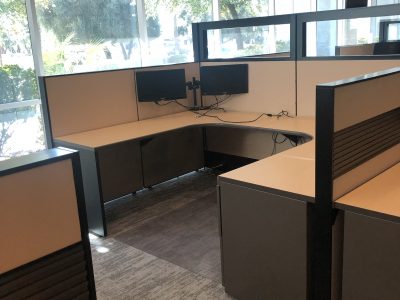 Office cubicle by window