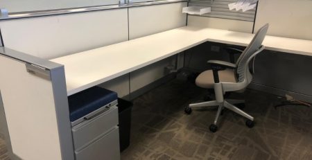 Office cubicle with chair