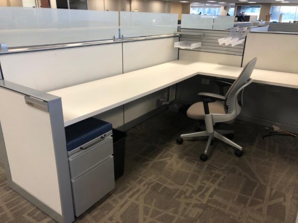 Office cubicle with chair
