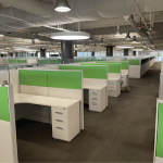 Office filled with cubicles