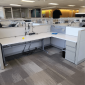 Office cubicle with low partition